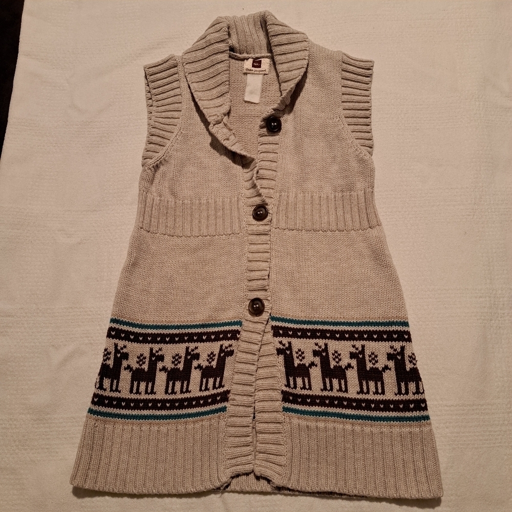 Tea Collection sweater vest girls size 12-18 months ? Tag size missing